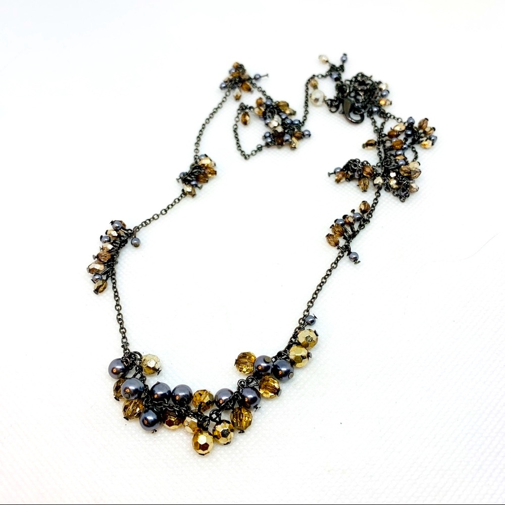 Long metallic necklace